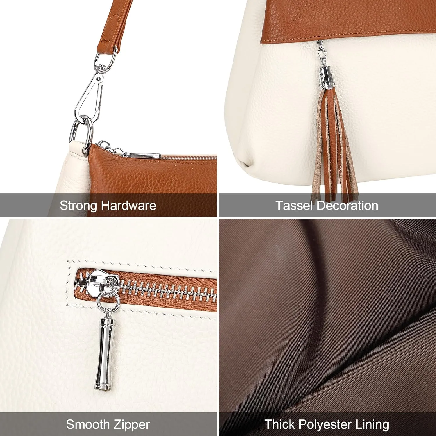Over Earth Leather Handbags for Women Small Hobo Shoulder Bag Ladies Crossbody Purse