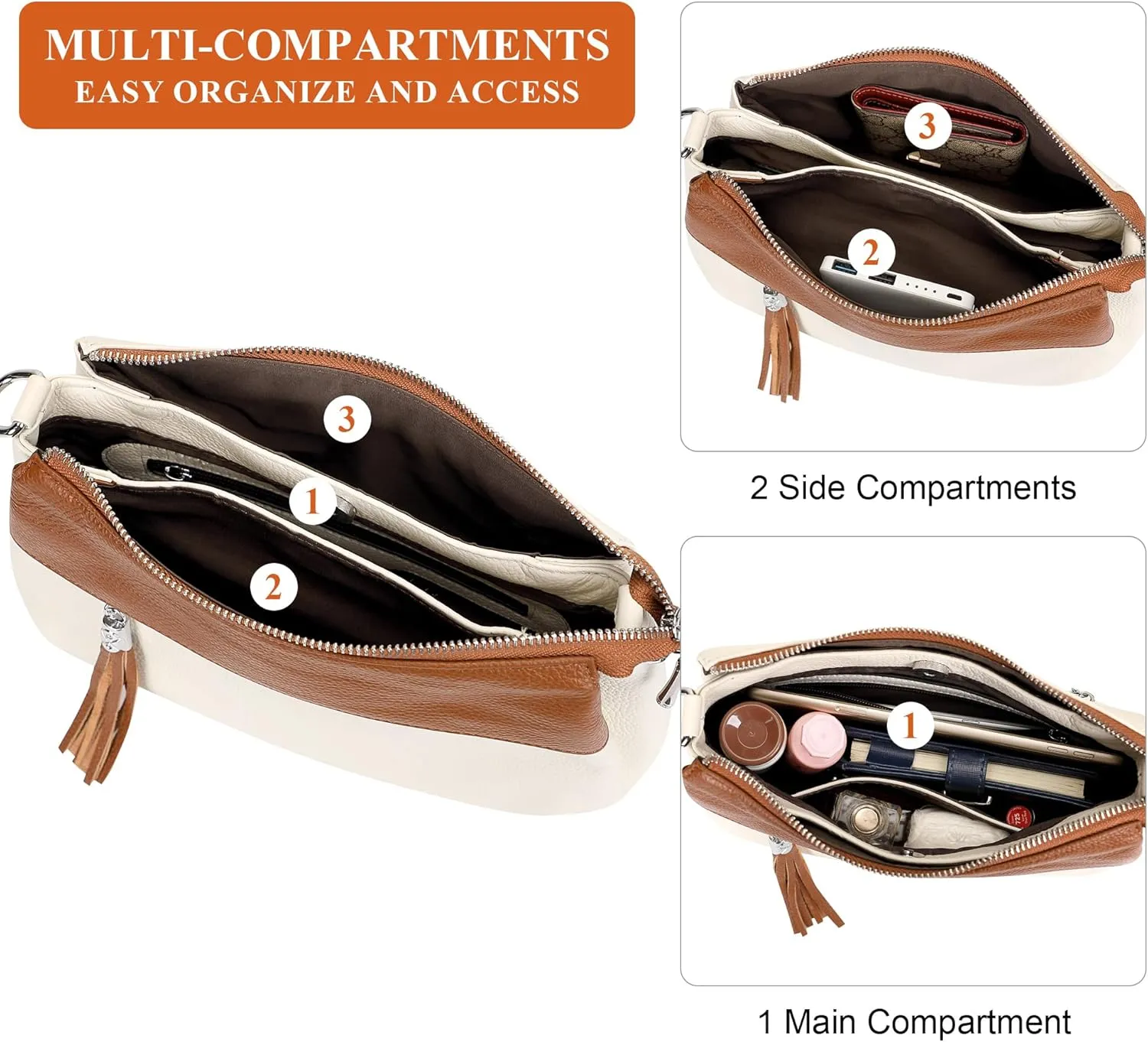 Over Earth Leather Handbags for Women Small Hobo Shoulder Bag Ladies Crossbody Purse