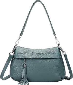 Over Earth Leather Handbags for Women Small Hobo Shoulder Bag Ladies Crossbody Purse