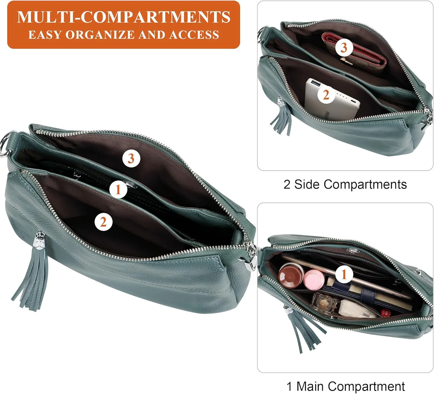 Over Earth Leather Handbags for Women Small Hobo Shoulder Bag Ladies Crossbody Purse