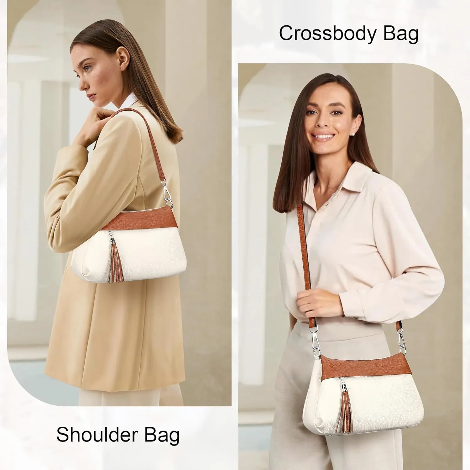 Over Earth Leather Handbags for Women Small Hobo Shoulder Bag Ladies Crossbody Purse