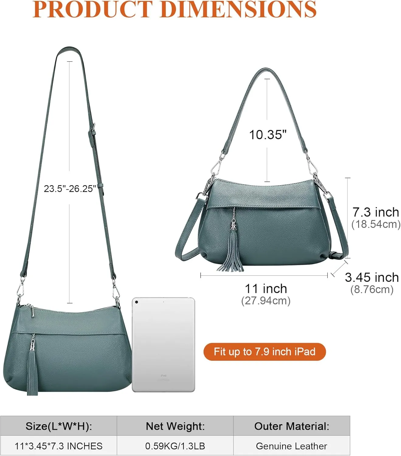 Over Earth Leather Handbags for Women Small Hobo Shoulder Bag Ladies Crossbody Purse