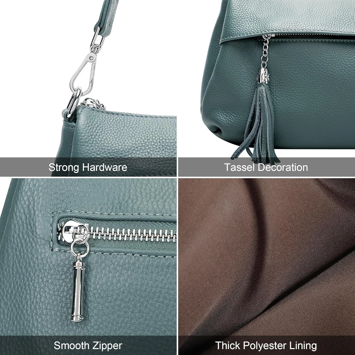Over Earth Leather Handbags for Women Small Hobo Shoulder Bag Ladies Crossbody Purse