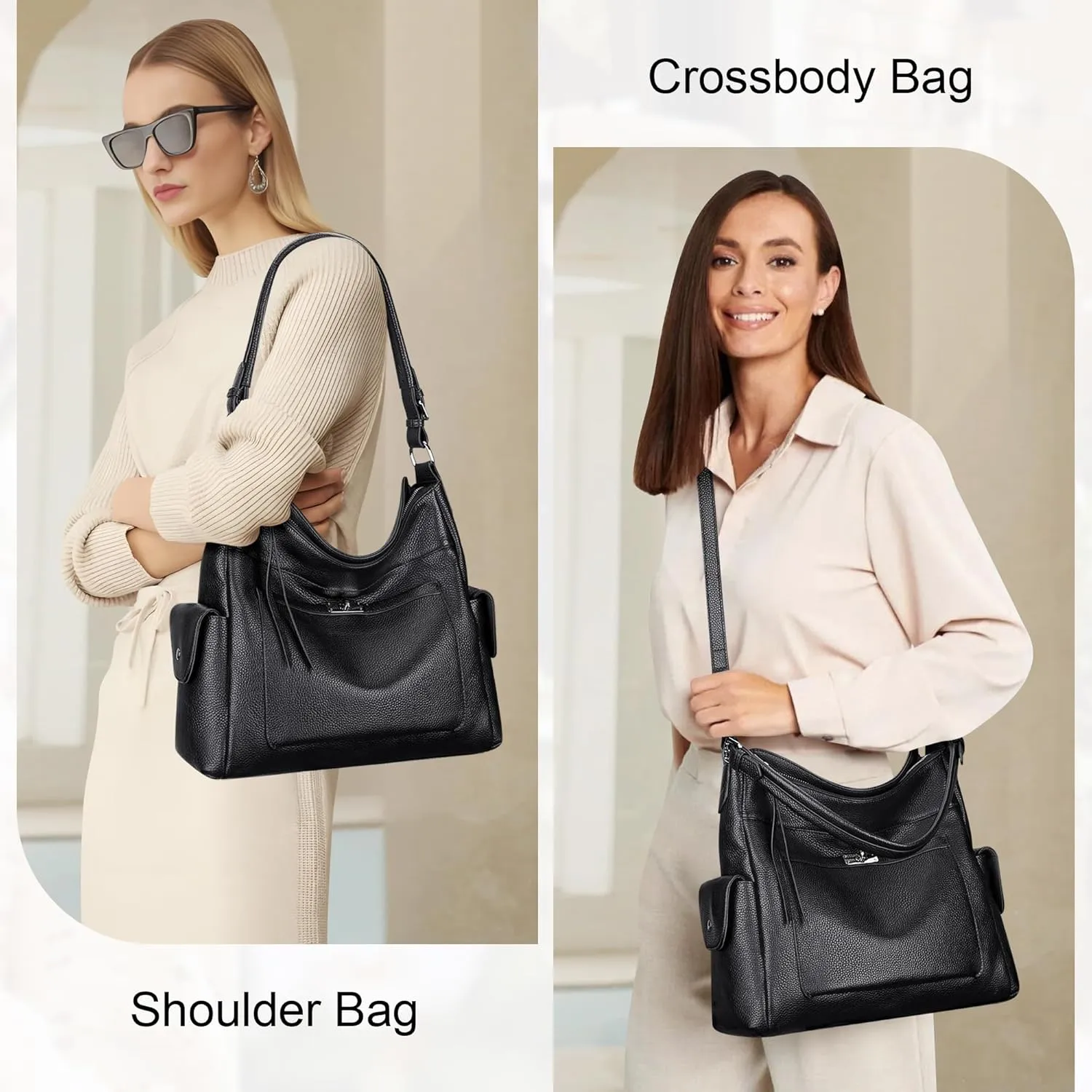 Over Earth Leather Hobo Purses and Handbags for Women Ladies Shoulder Crossbody Purse