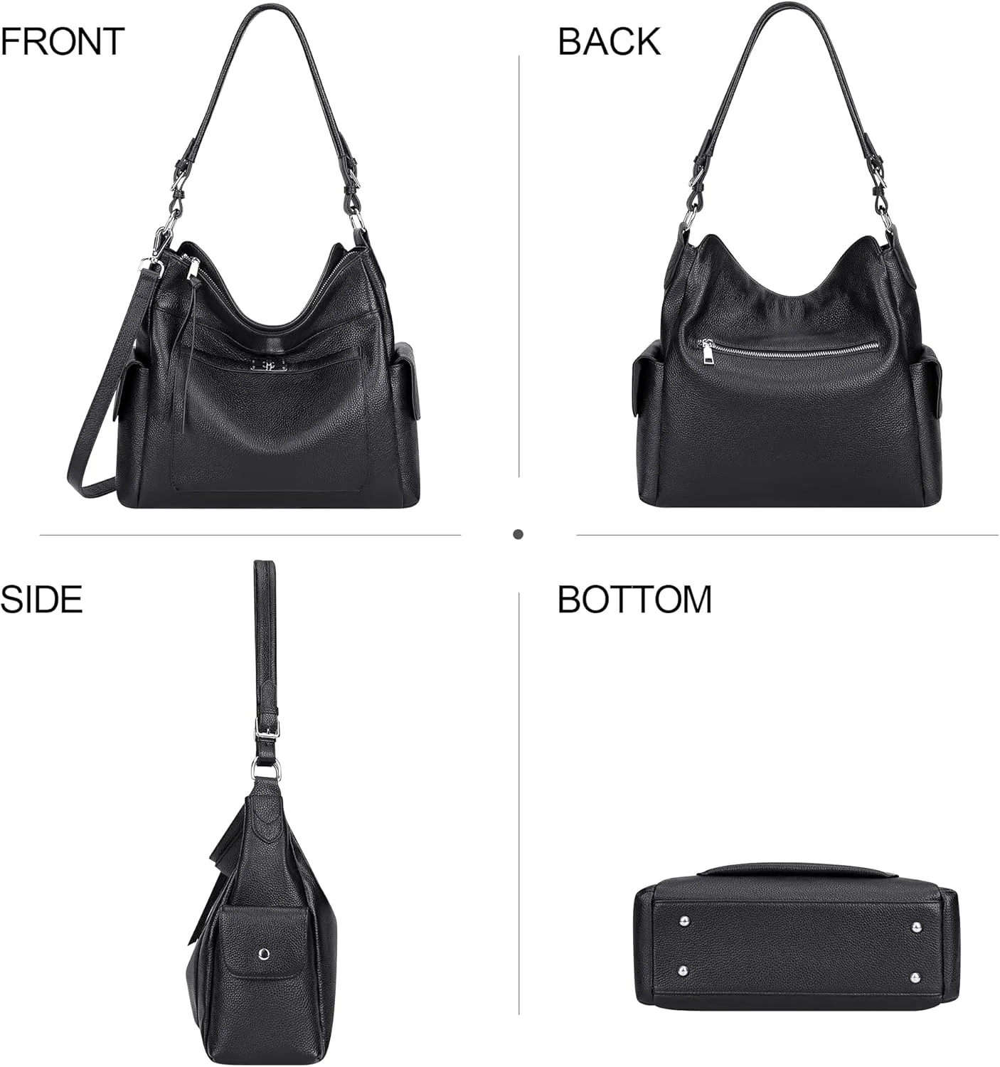 Over Earth Leather Hobo Purses and Handbags for Women Ladies Shoulder Crossbody Purse