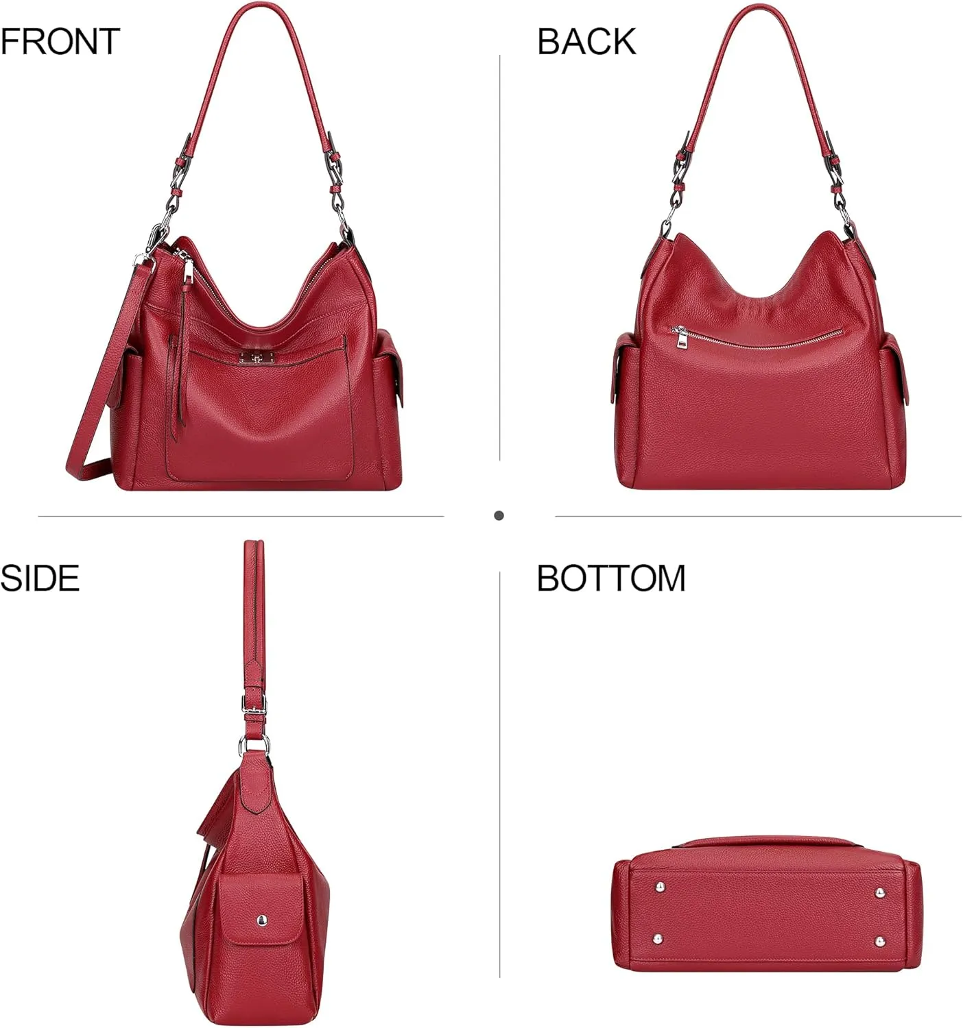 Over Earth Leather Hobo Purses and Handbags for Women Ladies Shoulder Crossbody Purse