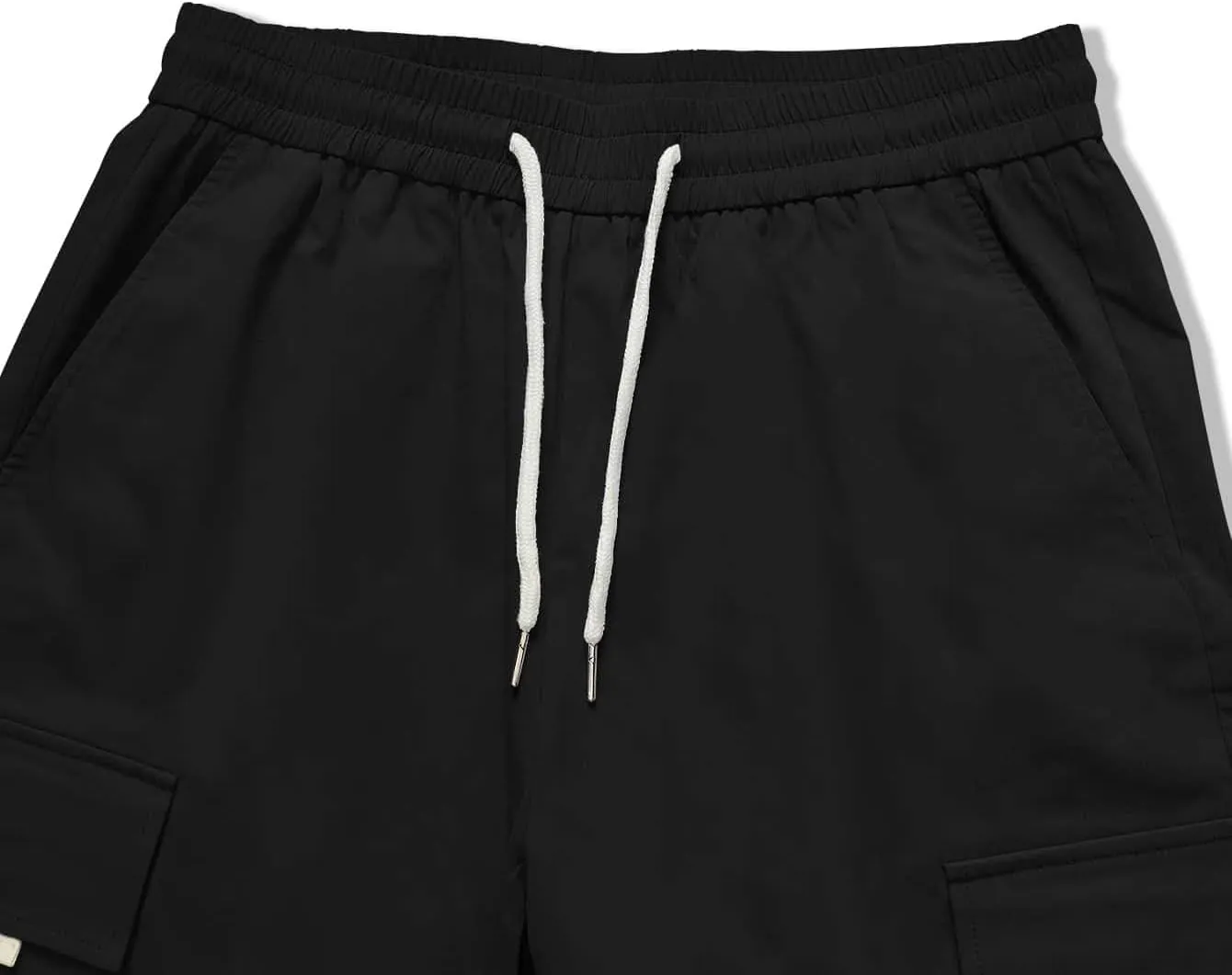 OYOANGLE Men's Casual Drawstring Elastic Waist Flap Pocket Letter Graphic Street Jogger Cargo Pants