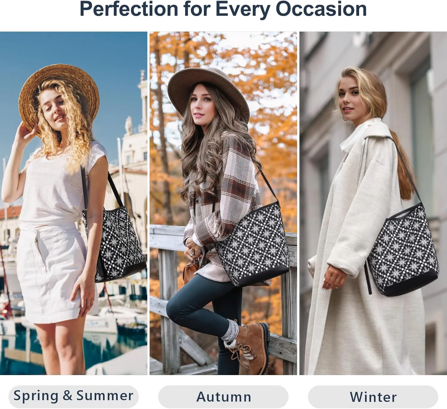 PACKISM Large Hobos Bag for Women - Pattern Boho Bag for Travel Shoulder Bag
