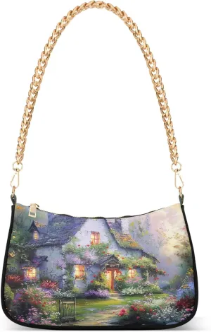 Painting Magical Forest Chain Purse Hobo Tote Bags Women's Handbag Cute Shoulder Strap