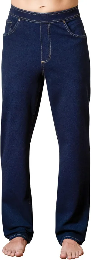 PajamaJeans Mens Pull On Jeans - Elastic Waist Pants Men - Pajama Jeans Denim Straight Leg Sweatpant Jeans Men Pull Up Jeans