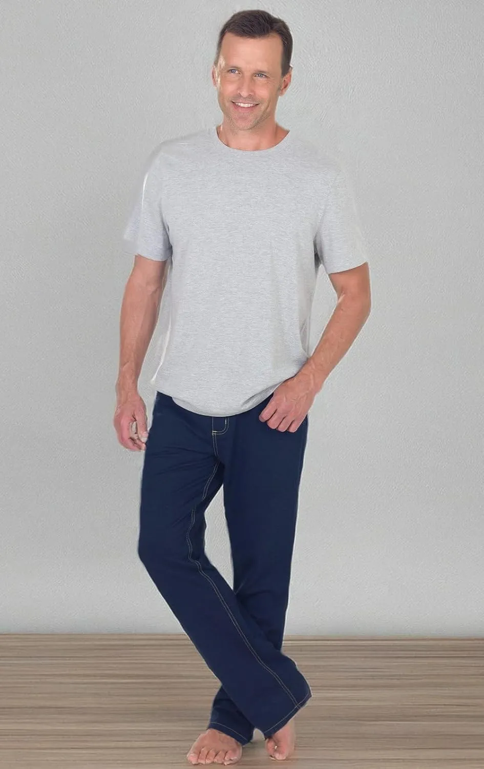 PajamaJeans Mens Pull On Jeans - Elastic Waist Pants Men - Pajama Jeans Denim Straight Leg Sweatpant Jeans Men Pull Up Jeans