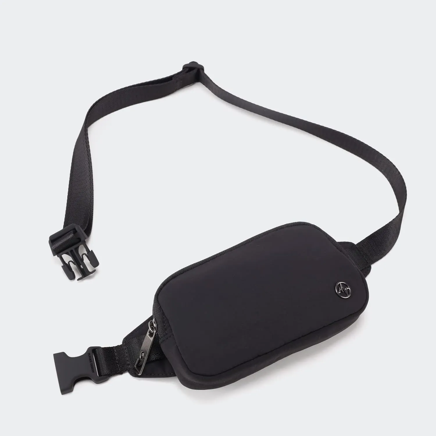 Pander Mini Belt Bag – Ultra Compact, Fits 6.7” Phone, Lipstick, Earbuds, Essentials, Small Crossbody Waist Purse, Black Onyx