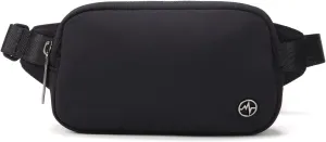 Pander Mini Belt Bag – Ultra Compact, Fits 6.7” Phone, Lipstick, Earbuds, Essentials, Small Crossbody Waist Purse, Black Onyx