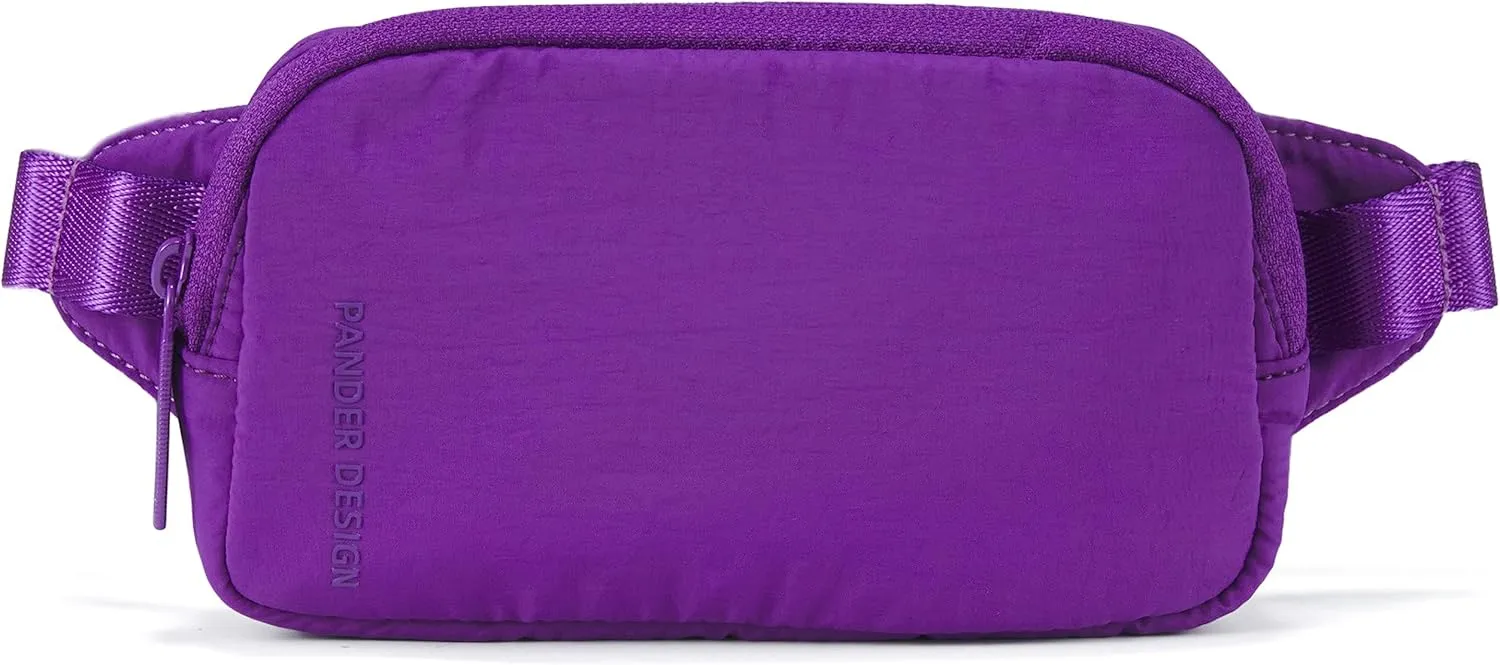 Pander Mini Belt Bag – Ultra Compact, Fits 6.7” Phone, Lipstick, Earbuds, Essentials, Small Crossbody Waist Purse, Dark Magenta
