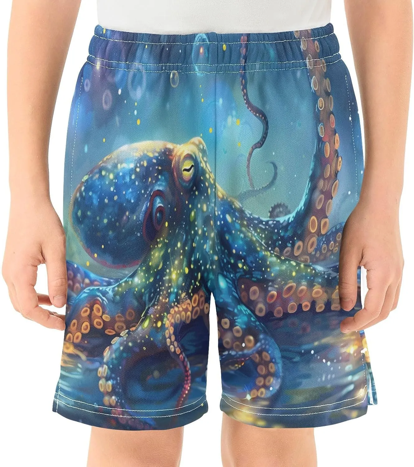 panksolu Boys Shorts Casual Athletic Shorts Elastic Waist with Pockets Teens Summer Track Shorts for Outdoor Activity 7-15Y