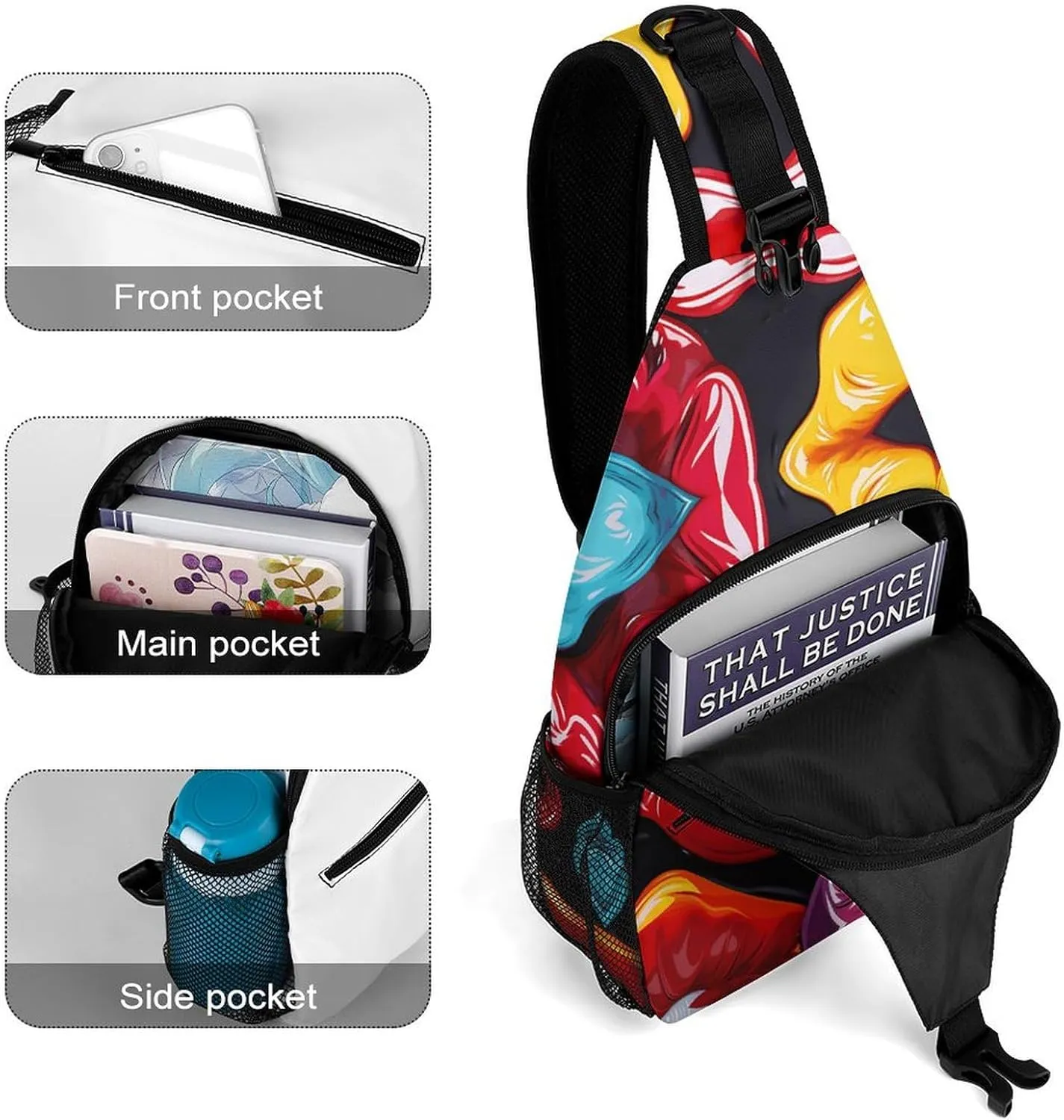 Paris Eiffel Tower Crossbody Bag, Sling Bag, Sling Backpack, Belt Bags for Travel Outdoors Hiking