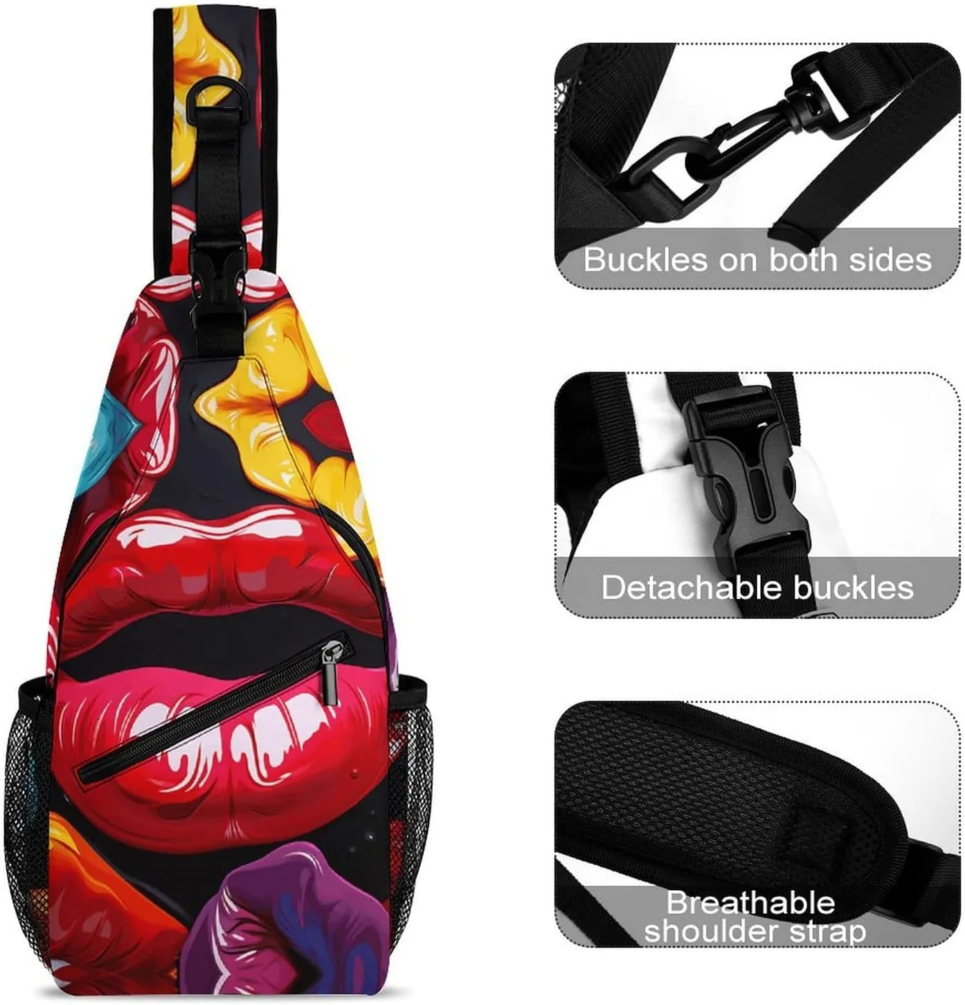 Paris Eiffel Tower Crossbody Bag, Sling Bag, Sling Backpack, Belt Bags for Travel Outdoors Hiking