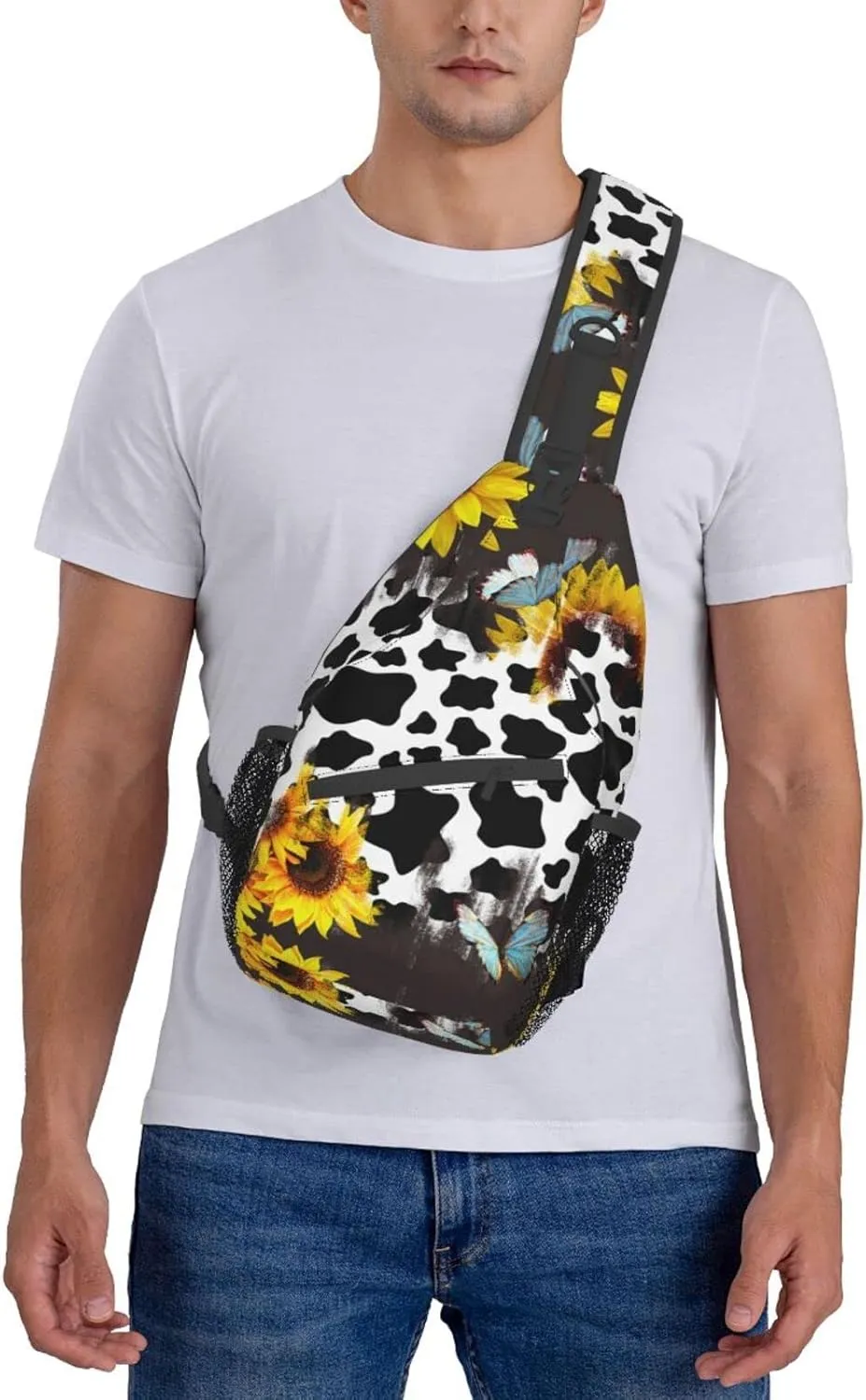 Patterned Sling Bag Crossbody Backpack,Adjustable Chest Bag Casual Shoulder Backpack Travel Hiking Daypack Unisex