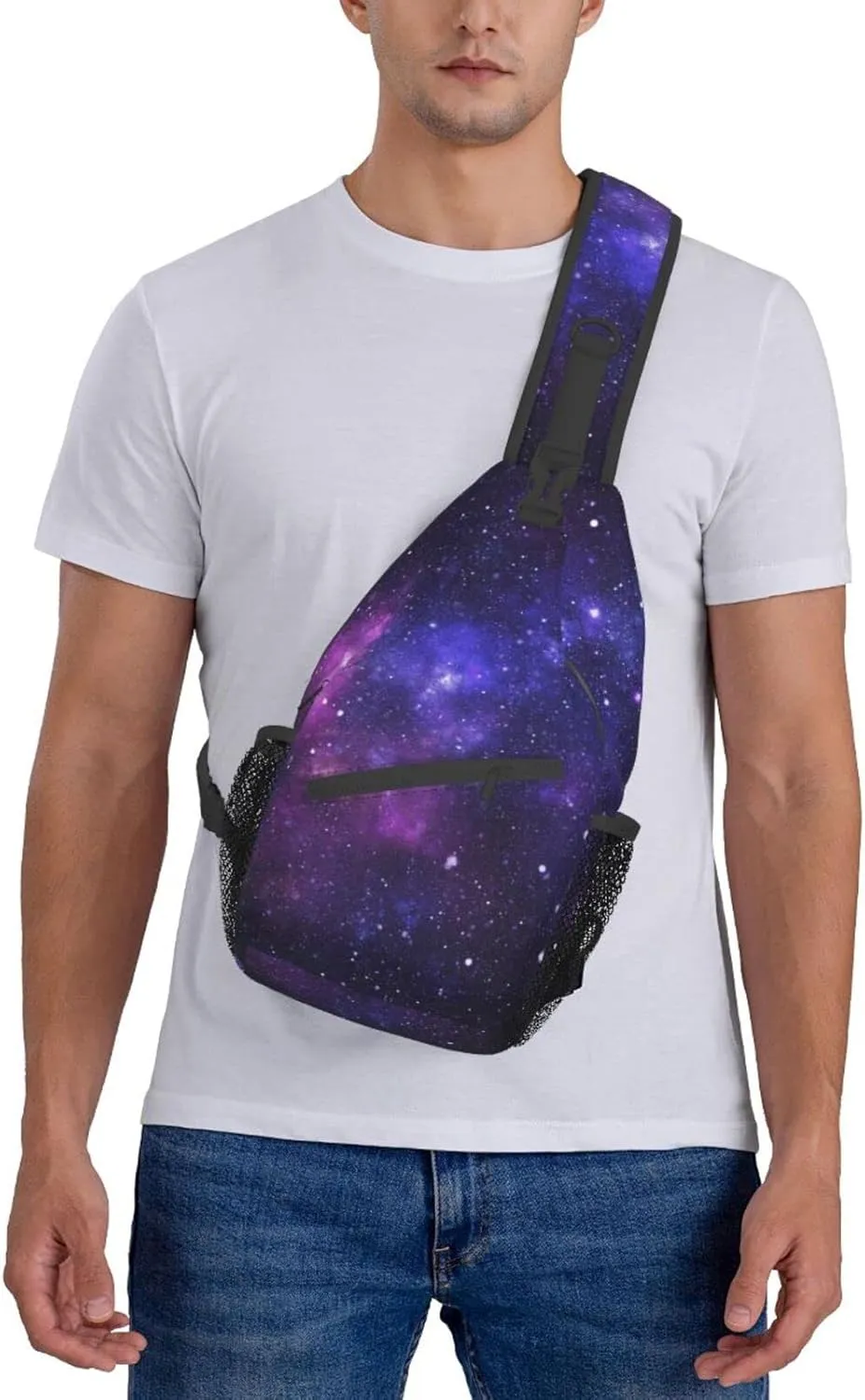 Patterned Sling Bag Crossbody Backpack,Adjustable Chest Bag Casual Shoulder Backpack Travel Hiking Daypack Unisex