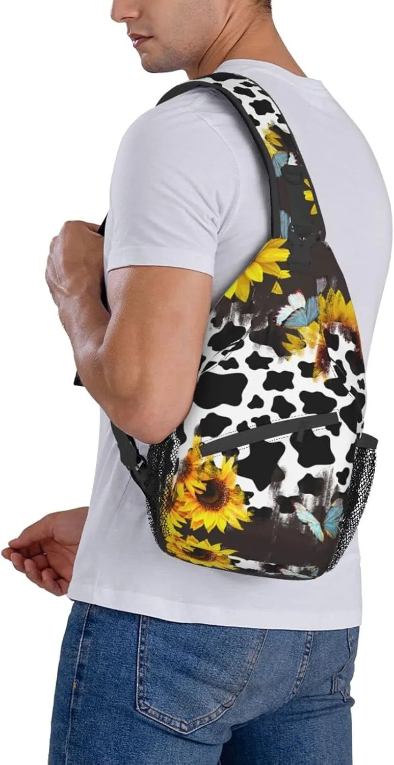 Patterned Sling Bag Crossbody Backpack,Adjustable Chest Bag Casual Shoulder Backpack Travel Hiking Daypack Unisex