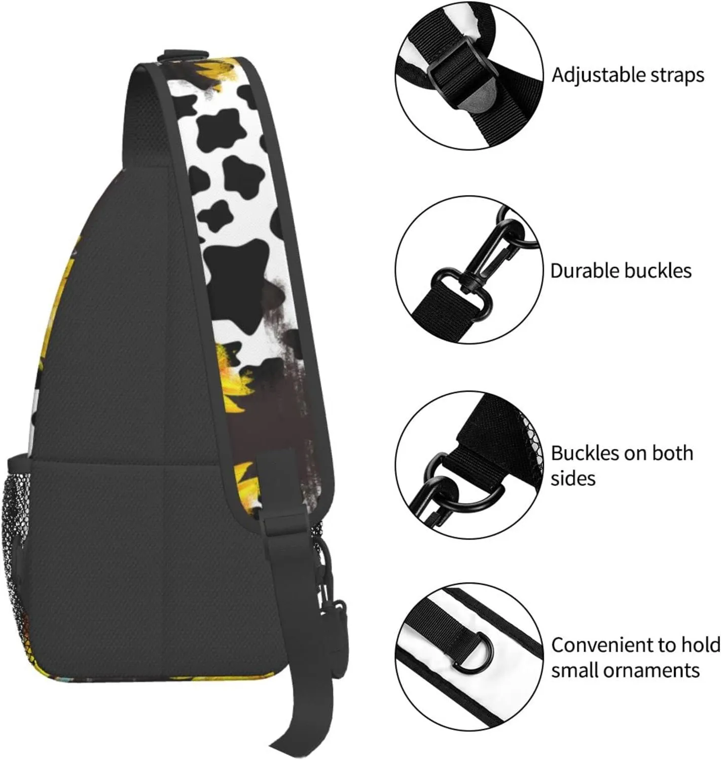 Patterned Sling Bag Crossbody Backpack,Adjustable Chest Bag Casual Shoulder Backpack Travel Hiking Daypack Unisex