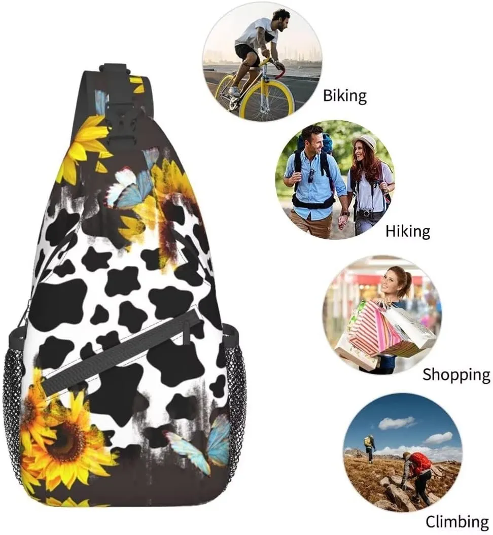 Patterned Sling Bag Crossbody Backpack,Adjustable Chest Bag Casual Shoulder Backpack Travel Hiking Daypack Unisex