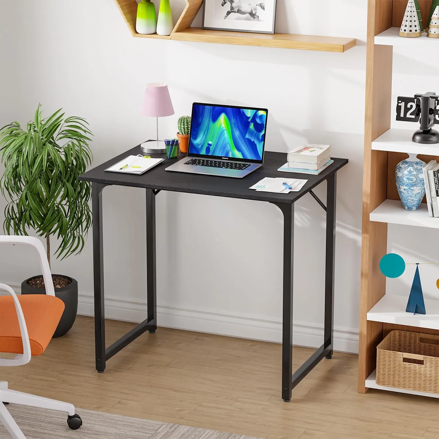PayLessHere 32/39/47 inch Computer Desk Study Writing Table, Adjustable feet, Modern Furniture for Home Office (1, Black, 32 inch)