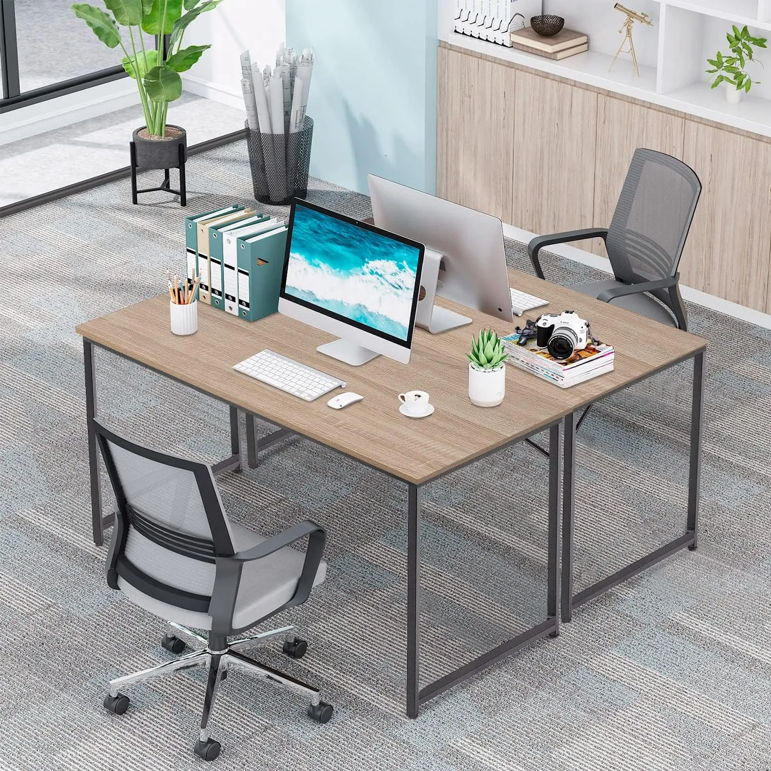 PayLessHere 32/39/47 inch Computer Desk Study Writing Table, Adjustable feet, Modern Furniture for Home Office (1, Nature, 39 inch)