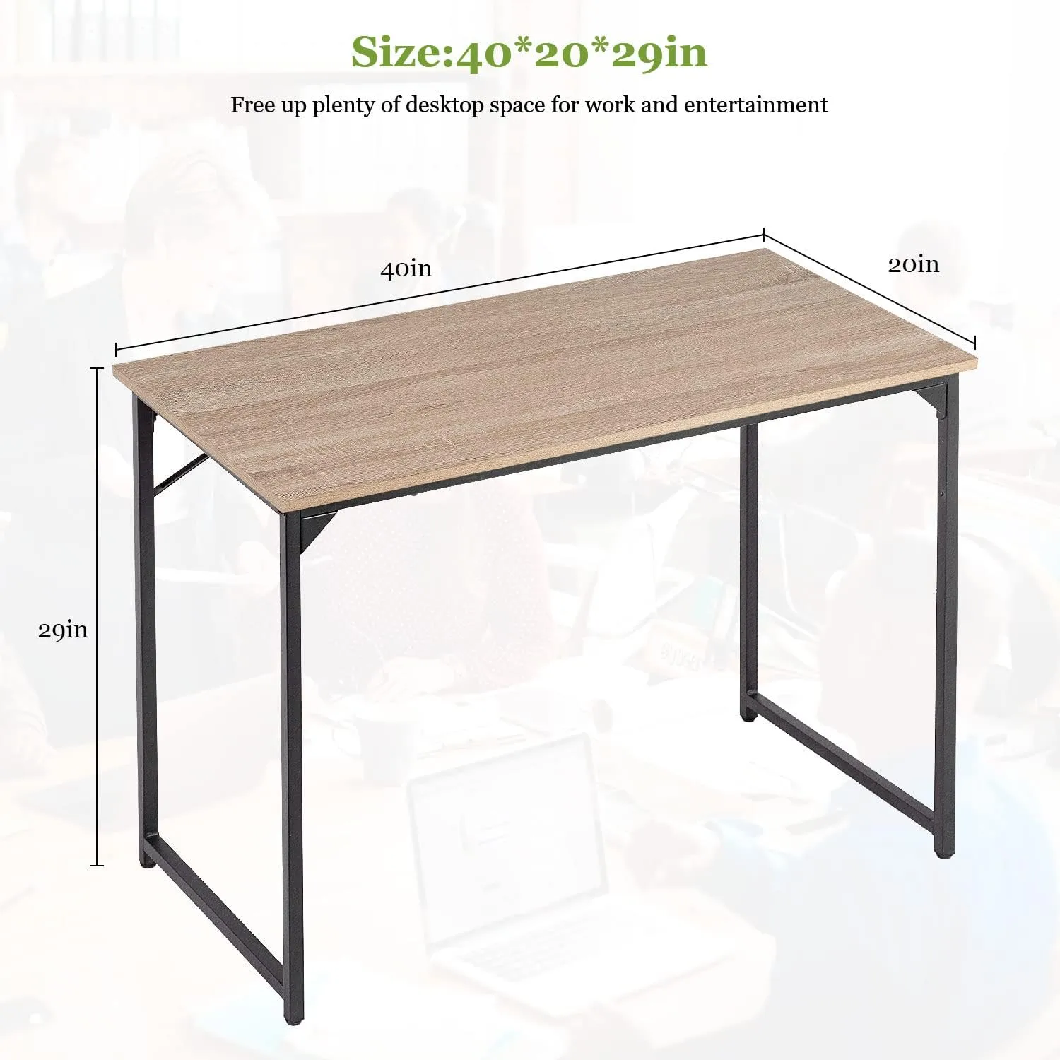 PayLessHere 32/39/47 inch Computer Desk Study Writing Table, Adjustable feet, Modern Furniture for Home Office (1, Nature, 39 inch)