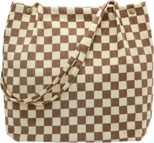 PAZIMIIK Corduroy Tote Bags for Women Travel Reusable Grocery Shopping Shoulder Go-to Everyday Bag for Work