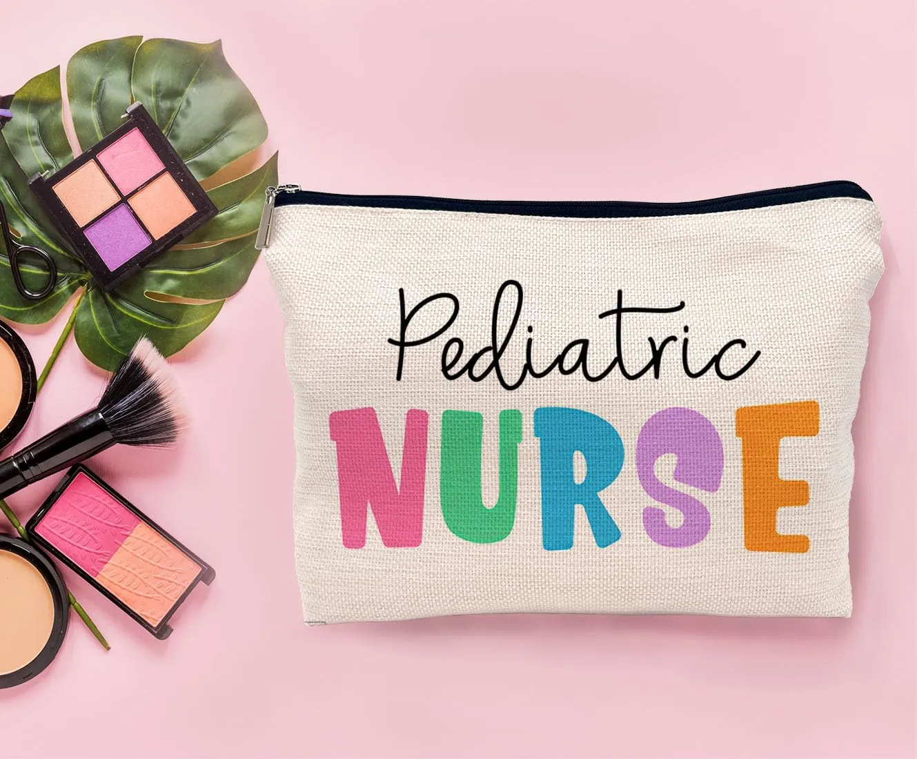 Pediatric Nurse Colorful Makeup Bag, Practitioner Gifts Cosmetic Bag for Women, Appreciation Gifts