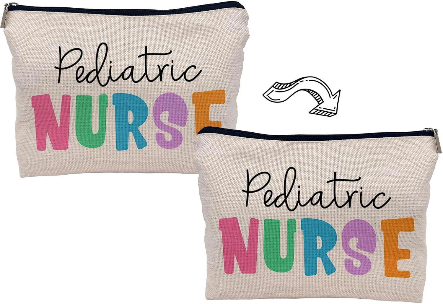 Pediatric Nurse Colorful Makeup Bag, Practitioner Gifts Cosmetic Bag for Women, Appreciation Gifts