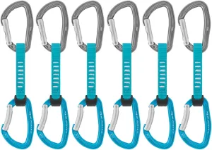 Petzl DJINN AXESS Quickdraws - 6-Pack of Durable, Lightweight Quickdraws for Sport, Trad, and Aid Climbing - Turquoise - 11 cm