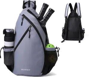 Pickleball Bag for Women & Men, Adjustable Reversible Sling Bags with Fence Hook, Protable Pickle Ball Paddle Backpack, Pickleball Accessories