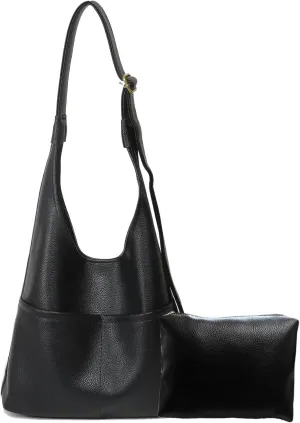 PILCAVE Hobo Bag for Women Faux Leather Large Tote Bag