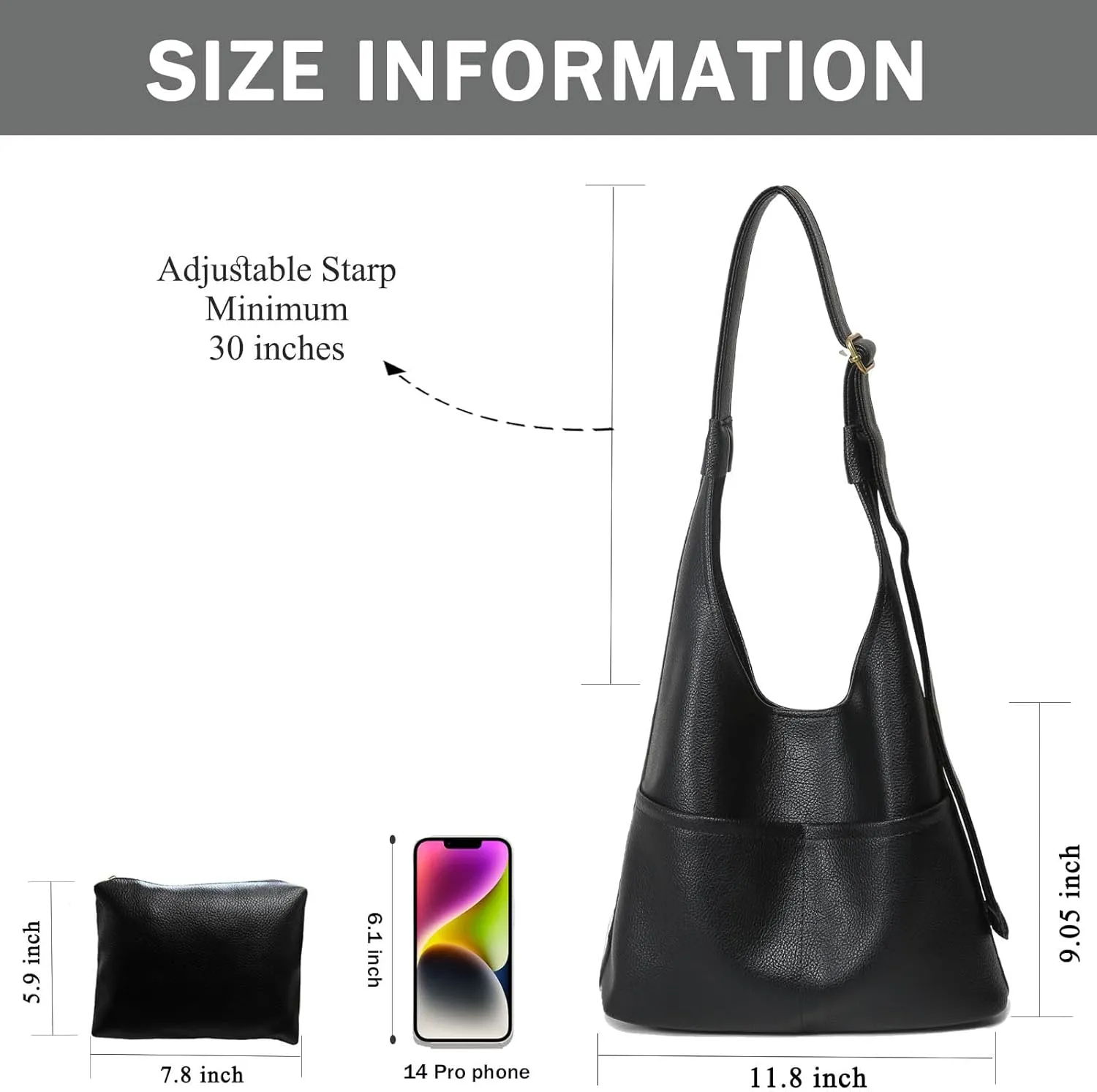 PILCAVE Hobo Bag for Women Faux Leather Large Tote Bag