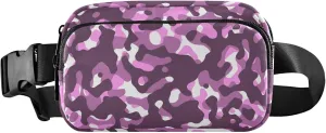 Pink & Purple Camouflage Women Fanny Packs Waterproof Belt Bag Hip Pack Colorful Cross Body Waist Purse