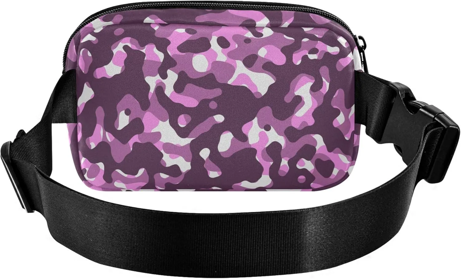 Pink & Purple Camouflage Women Fanny Packs Waterproof Belt Bag Hip Pack Colorful Cross Body Waist Purse