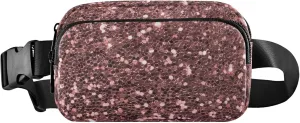Pink Rose Glitter Womens Fanny Pack Waterproof Everywhere Belt Bag Neon Crossbody Waist Pack