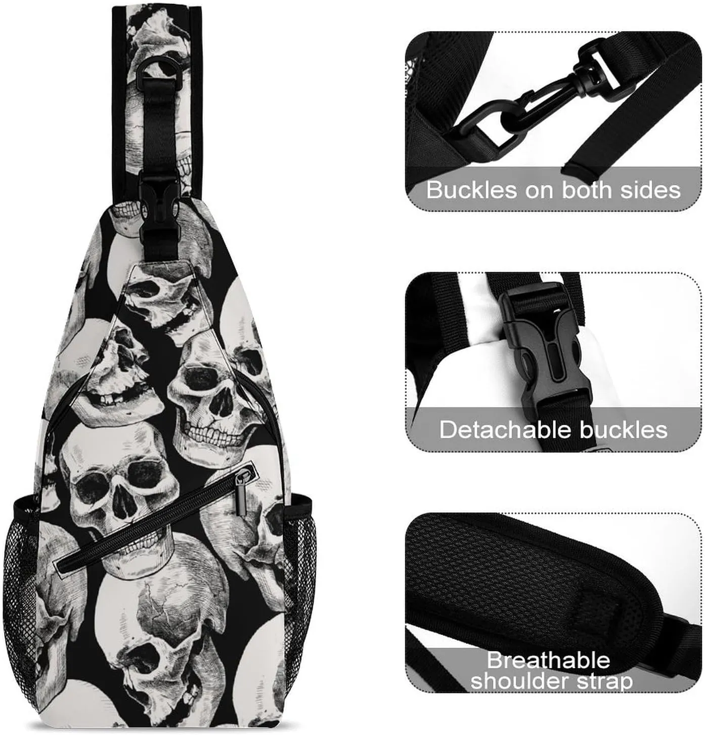 Pirate Skulls Versatile And Convenient Multipurpose Crossbody Bag - Perfect for Travel And Hiking