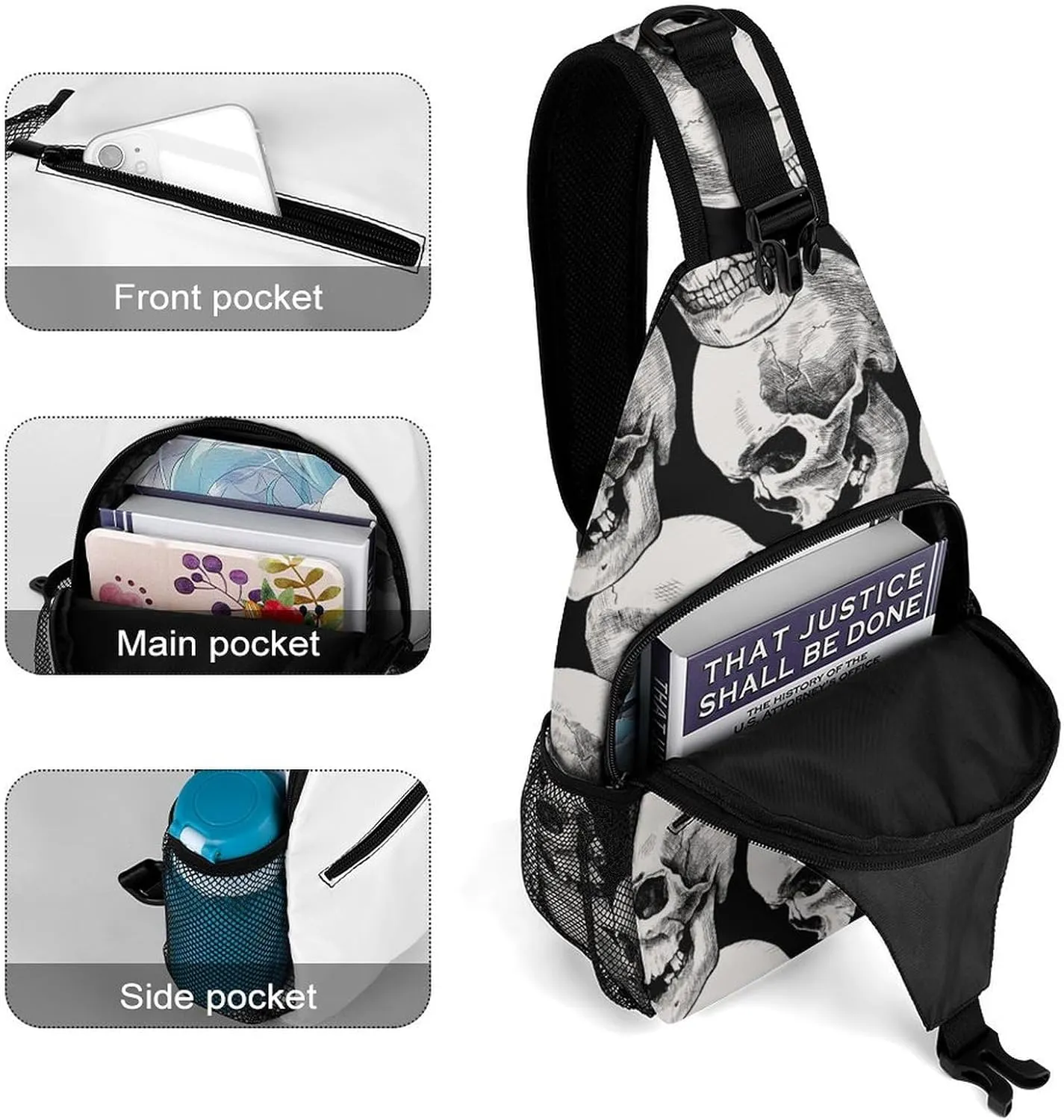 Pirate Skulls Versatile And Convenient Multipurpose Crossbody Bag - Perfect for Travel And Hiking