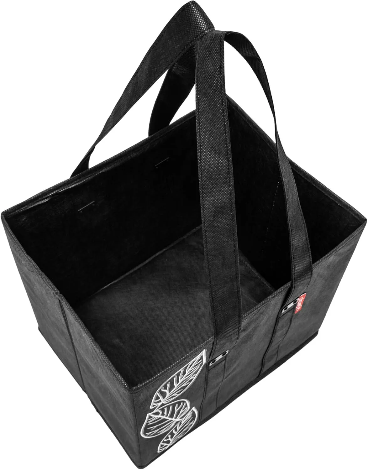 PLANET E Reusable Foldable Grocery Bags with Reinforced Bottoms (Pack of 3, Black)