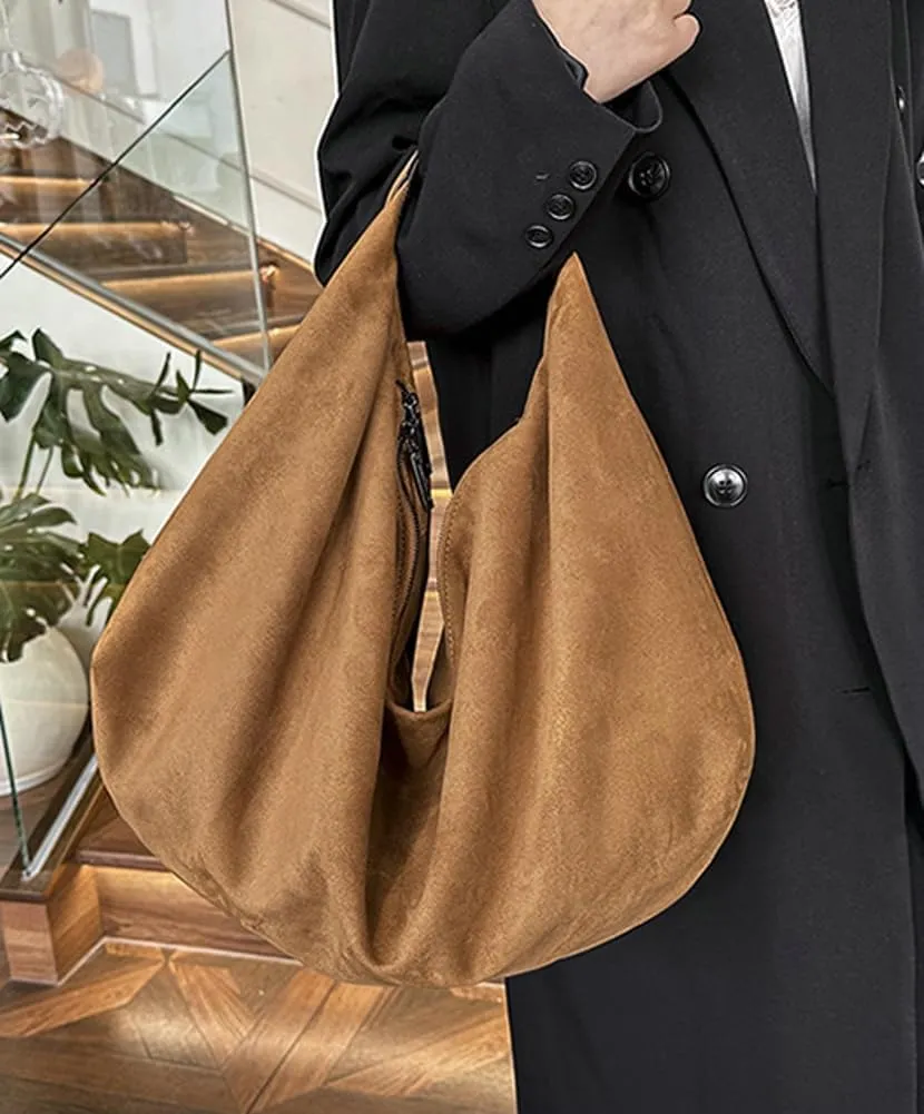 Pocadri Suede Tote Bags for Women Vegan Leather Handbag Work Slouchy Bag Shoulder Hobo Purse Tote Handbag
