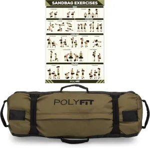 Polyfit Classic Sandbag - Heavy Duty Workout Sandbag for Fitness with 8 Gripping Handles for Sand Bag Weight Training - Multiple Colors & Sizes
