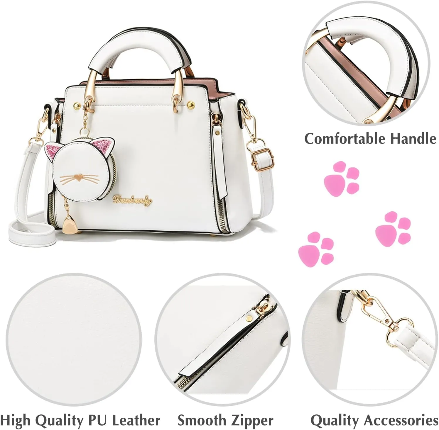 PORRASSO Women Handbag Cute Crossbody Bag Girl Top-Handle Bags Ladies Satchel Shoulder Bag