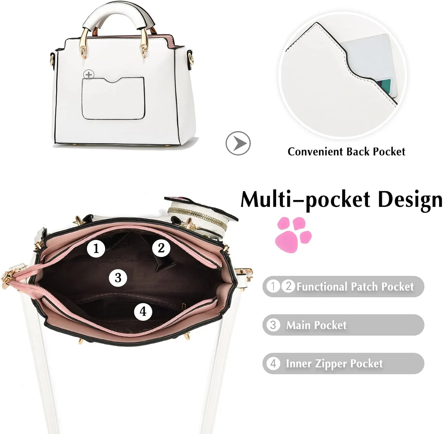 PORRASSO Women Handbag Cute Crossbody Bag Girl Top-Handle Bags Ladies Satchel Shoulder Bag