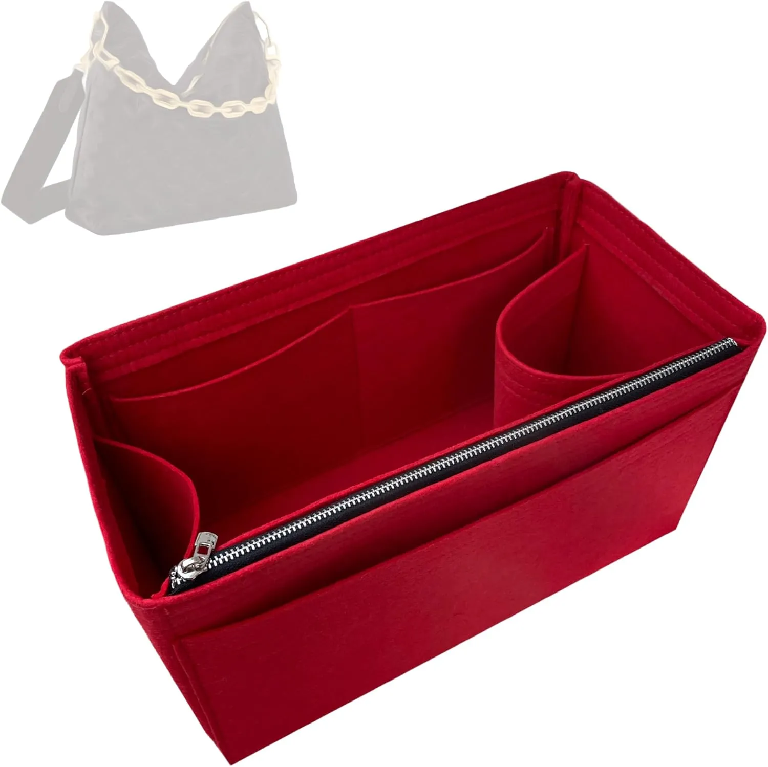 Premium Purse Organizer compatible with Lv Coussin Hobo MM Bag Organizer Insert - Handmade Purse Liner, Perfect fit Oval Shaped Hobo Insert (Geyser Blue, For Coussin Hobo MM)
