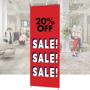 Premium X-Frame Banner Stand Display Adjustable Sizing from 24"x72" 2 UNITS with Carrying Bag (STAND ONLY)---LIGHTWEIGHT, EASY TO SET UP