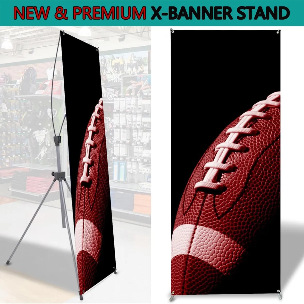 Premium X-Frame Banner Stand Display Adjustable Sizing from 24"x72" 2 UNITS with Carrying Bag (STAND ONLY)---LIGHTWEIGHT, EASY TO SET UP