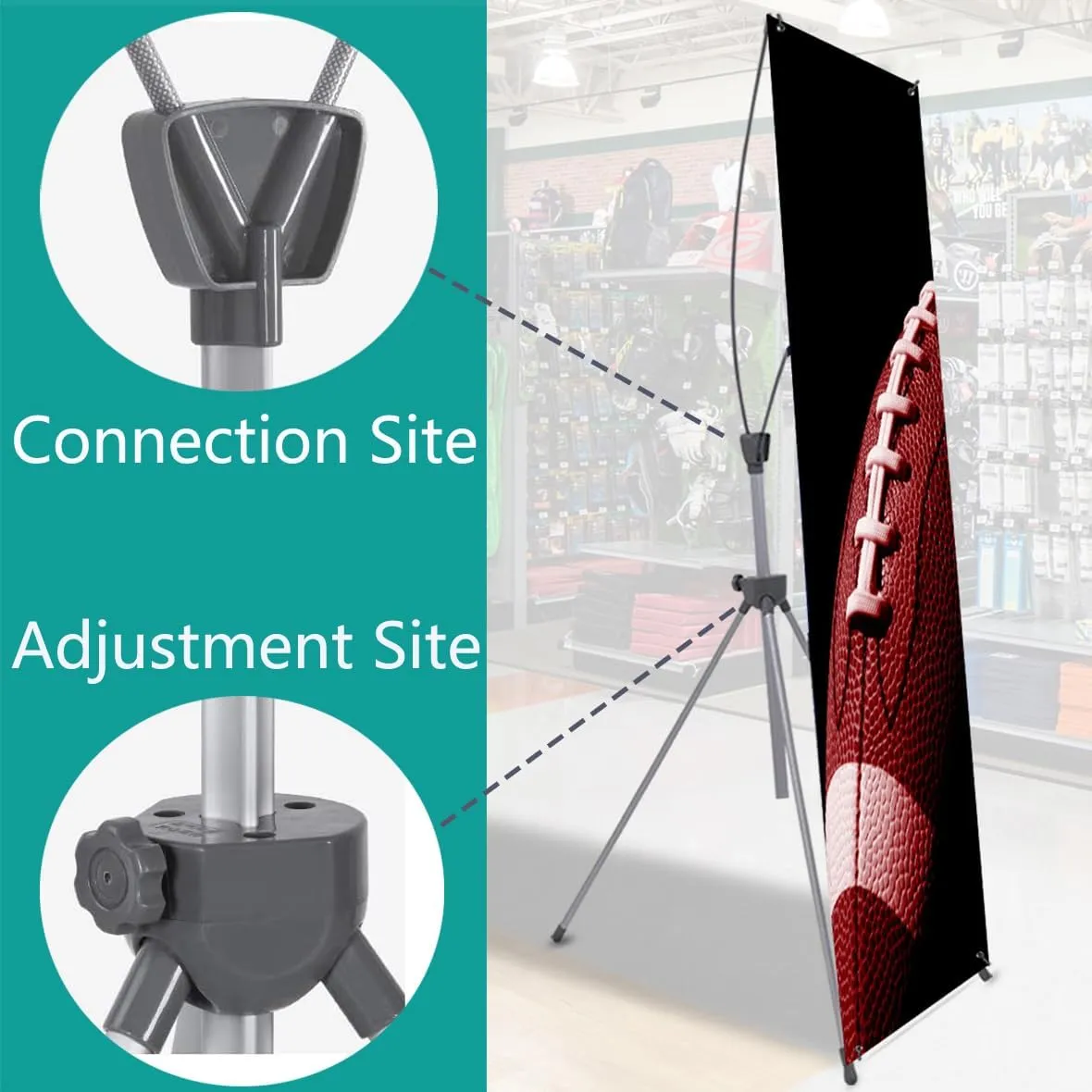 Premium X-Frame Banner Stand Display Adjustable Sizing from 24"x72" 2 UNITS with Carrying Bag (STAND ONLY)---LIGHTWEIGHT, EASY TO SET UP